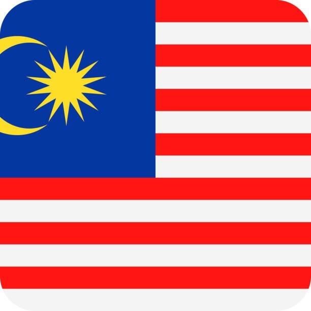 Malaysia Flag Vector Square Flat Icon - Illustration